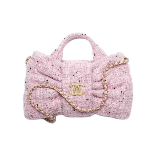 CHANEL Twill Мягкая Шерстяная Сумка Мини Женская Розовая