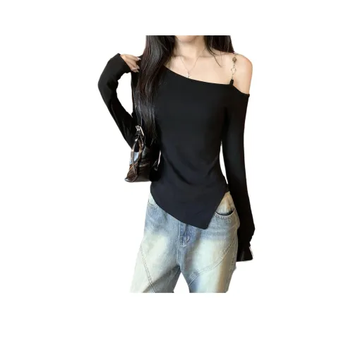 LANGQING Черный Giveaway Бренд Наклеенный Женские T Рубашки