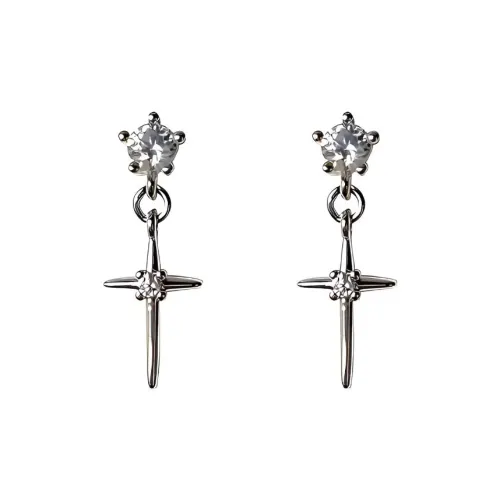 HAZYOU Серьги с цирконием унисекс