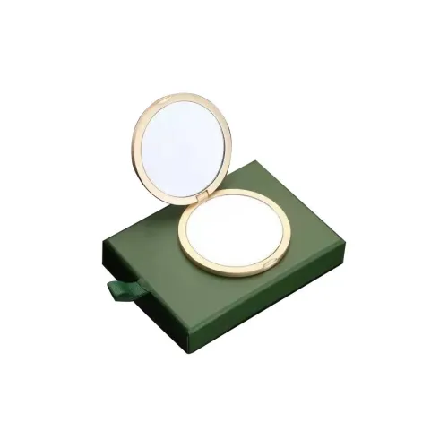 OMGD Утонченный Женский Feel Металлик Зеркало для макияжа Дружественный для путешествий Портативный Ручной складной с откидной крышкой Маленькое зеркальце