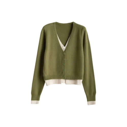 JOPPTI Зеленый цвет кардамона Женская трикотажная одежда