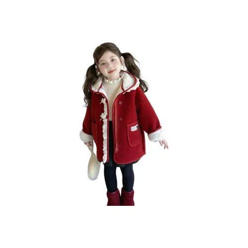 M JBABY Red Kids Woolen Coat M JBABY Красный Детский Шерстяной Пальто