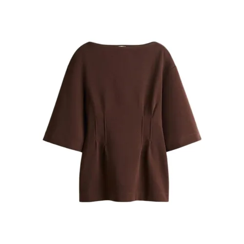 H M Темно-коричневые женские футболки