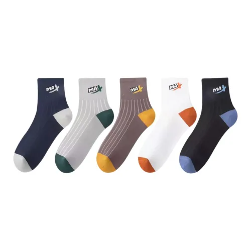 MAXDAVID G1259 Смешанный цвет 5 пар Мужские носки MID до икры