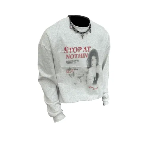 SNEIKLAU Серый Белый Унисекс Свитшоты