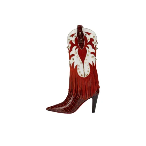 CL Santia Fringe Knee High Boots 8,5cm Женские Red