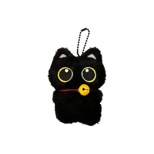 Деревянные шары Креативный Милый Маленький Черный Кот Колокол Плюшевая Подвеска 10 см Рекомендуемая высота