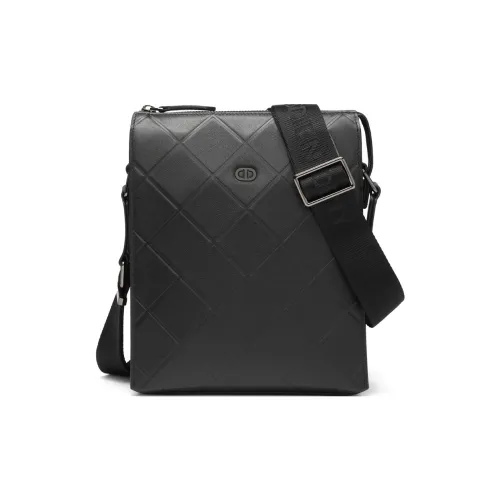 CHRISDIEN DENY Сумка через плечо из коровьей кожи Мужская Черная