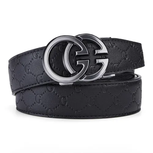 Jeccieziio Ремни из коровьей кожи Мужские Металлические Золото Ширина 3,5CM Надпись A Открытка