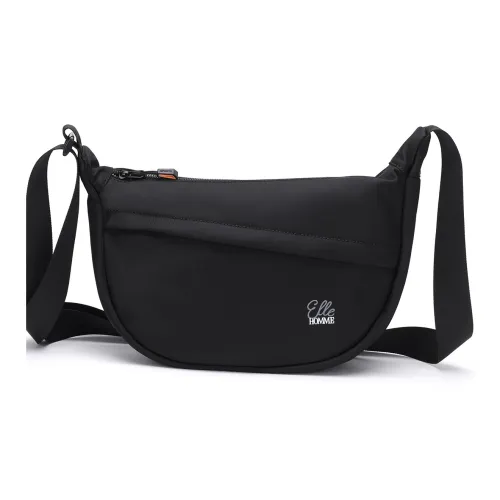 ELLE HOMME Ткань Сумка через плечо Мужская Черная