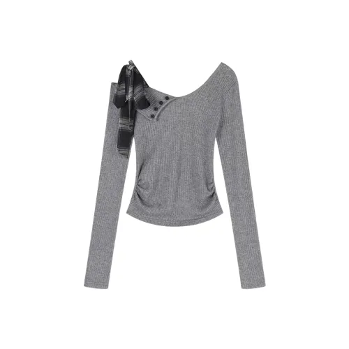 Wang Leshi Серые Женские T-рубашки