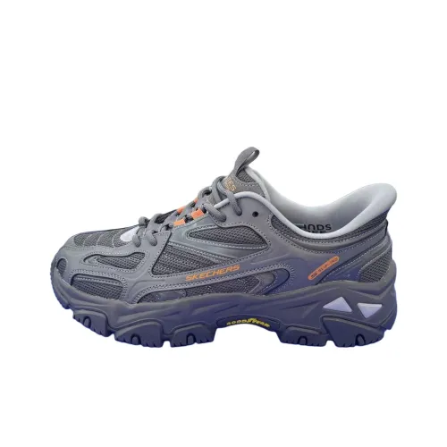 Skechers Slip Ins Амортизация Устойчивость к истиранию Дышащий Противоскользящий Низкий Топ Тяжелая подошва Мужские Серые