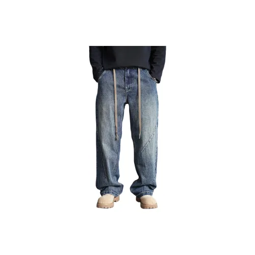 ZHANDASHUAI Blue Unisex Jeans ZHANDASHUAI Синий Унисекс Джинсы