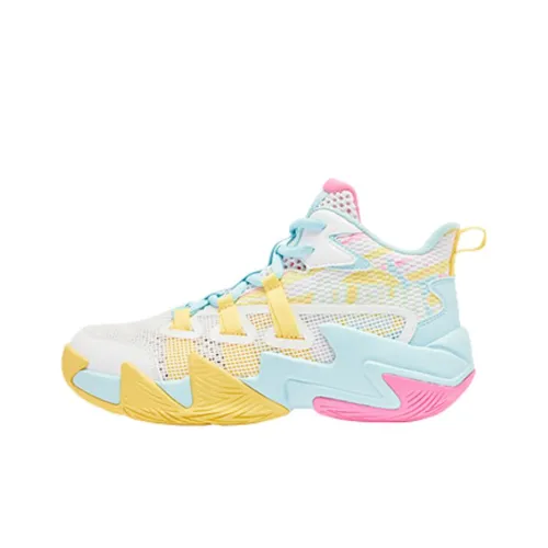 QIAODAN Износостойкие Дышащие Низкие Баскетбольные Кроссовки для Детей Белые Подростковые