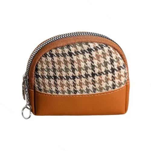 QIAJIAN ПУ (полиуретан) Холст Монета Кошелек Стандартный Женский Черный Коричневый