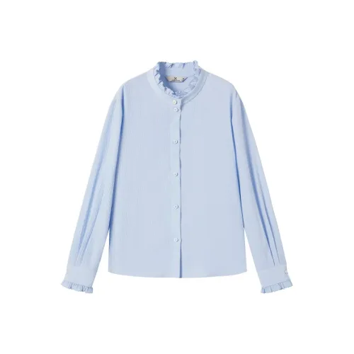 XIANGYING Морской синий Женские рубашки