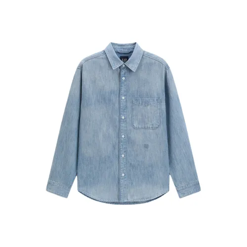 GAP Светло-белый промытый мужской рубашки