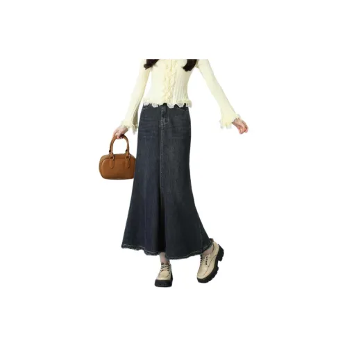 FAWENXIANGZI Деним Длинный Юбка Женские