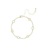 Золотой браслет с камнем "Кошачий глаз" из стекла