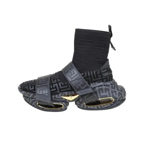 BALMAIN B Смелый Высокий Топ Толстая Подошва Кроссовки Мужские Черные