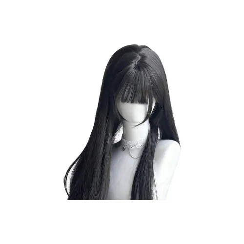 Northward Incline Черный длинный прямые челка женская парик высокая температура пряжа