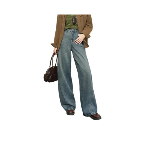 FAWENXIANGZI Blue Women's Jeans FAWENXIANGZI Синий Женские Джинсы