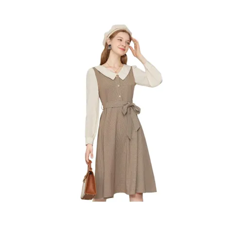 XIANSINIAO Длинное платье с длинными рукавами женское