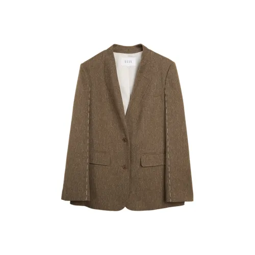 ELLE Темно-коричневый женский деловой костюм