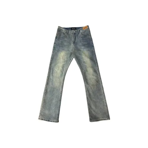 TESTUNG Винтажные синие унисекс джинсы