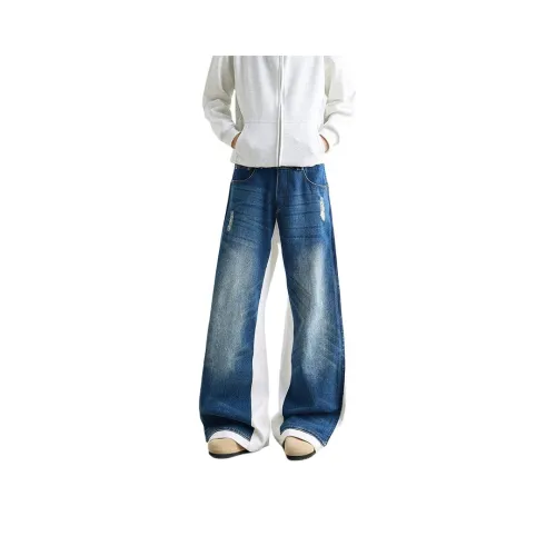 QEWBG Синий Унисекс Джинсы