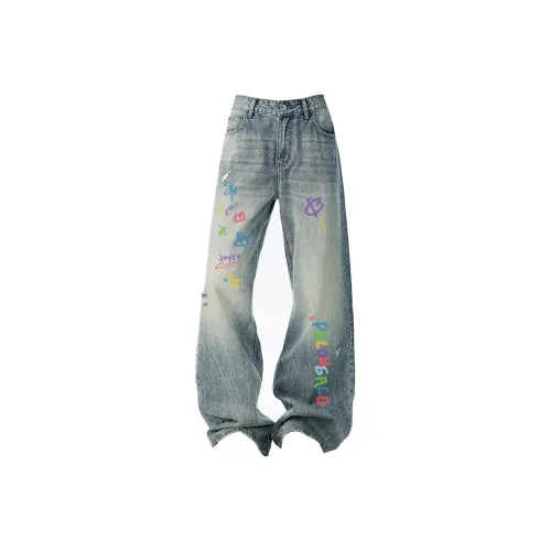 PAL ONGACO Ностальгический синий унисекс джинсы