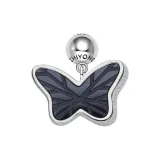 [Одиночный символ, деталь] Класс 15,5 мм Черный агат Бабочка