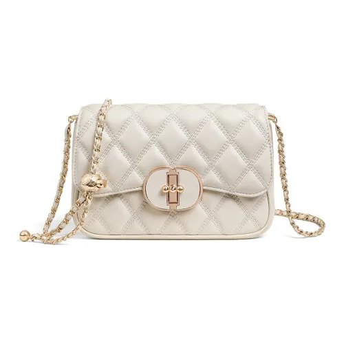 Crtnzo Kroez Коровья кожа Маленькая квадратная сумка Сумка через плечо Стандартная Женская Экрю