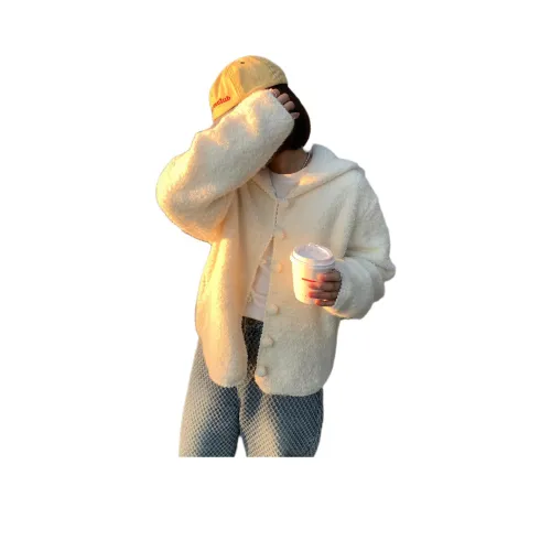 Dippanis Молоко Белый [Корейский стиль Шар с капюшоном] Женская Трикотаж