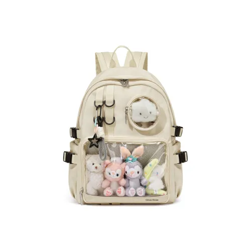 CinvaiKrose ПВХ Рюкзак Стандартный Женский Экрю