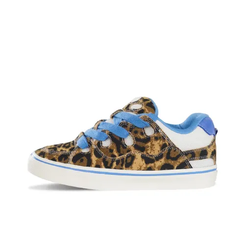 BLUBLONC Низкие кроссовки для скейтбординга женские с леопардовым принтом