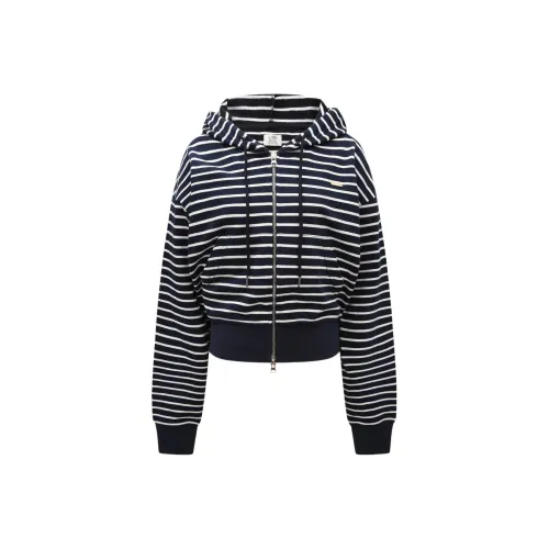 Letter From Moon FW25 SENA Stripe Хлопок С капюшоном ZIP UP Свитшот Женские