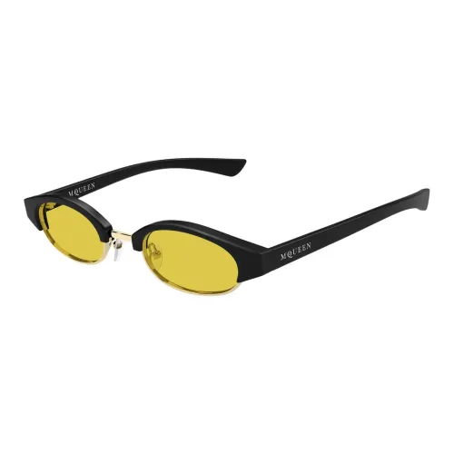 Alexander McQueen Переработанный ацетат OVAL SUNGLASSES Унисекс Матовый черный