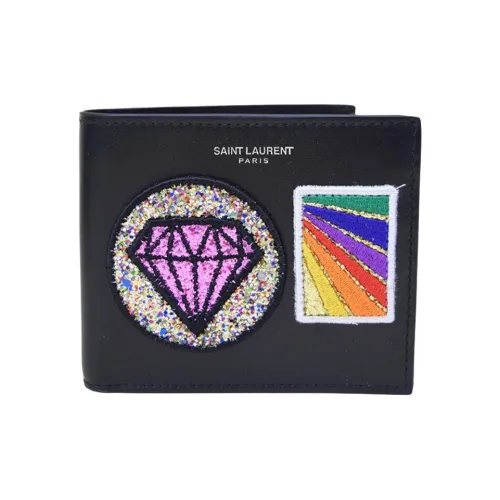 SAINT LAURENT Естественная кожа Кошелек Мужской Черный