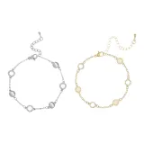 Золото и серебро, стекло, браслеты "Кошачий глаз" [две штуки]