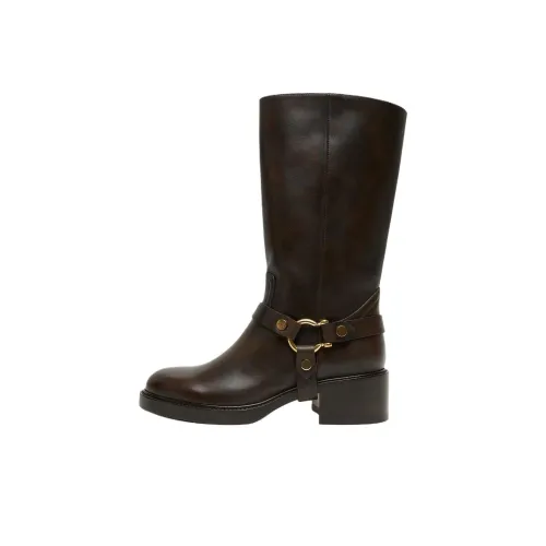 Chloe Dakota Колено Высокие сапоги 4CM Женские Коричневый