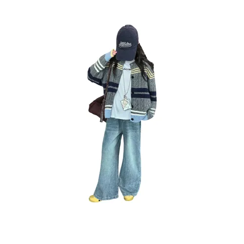 ЮЙЧЖАОЛИНЬ Синие Серые Свитера для школьного возраста