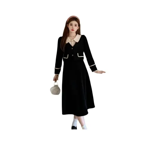 ЮЙЧЖАОЛИНЬ Длинное платье с длинными рукавами женское