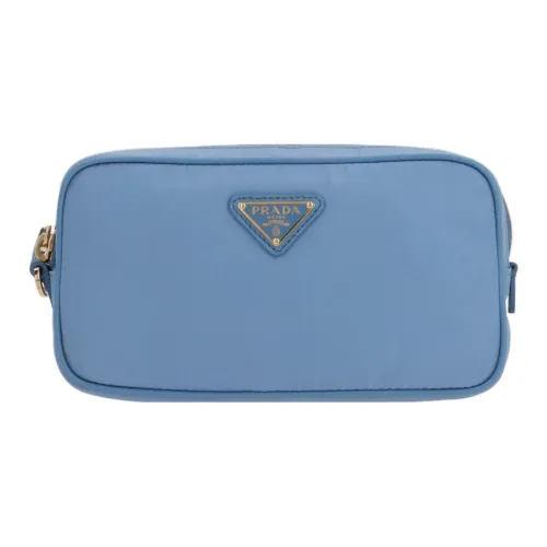 PRADA RE Edition Переработанный Нейлон Клатч Женский Светло-Синий