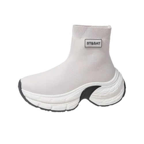 ST SAT Модный Спорт Винтаж Амортизаторы Устойчивые к Износу Противоскользящие MID Топ Повседневная Обувь Женская