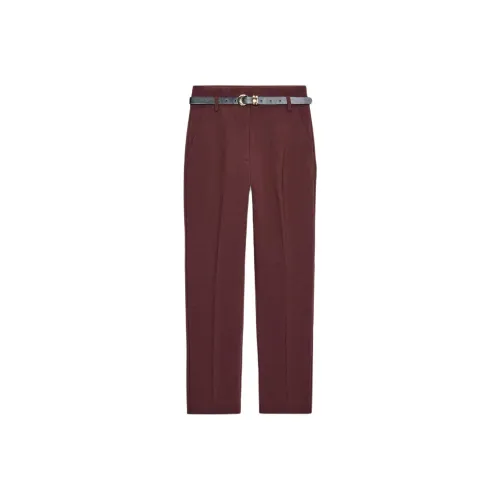 ZARA Бордовый Красный Женские Повседневные Штаны