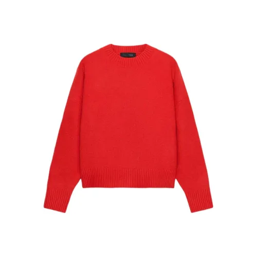 ZARA Темно-красные женские свитеры