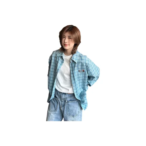 JASONWOOD Blue Plaid Unisex Shirt JASONWOOD Синяя Клетка Унисекс Рубашка