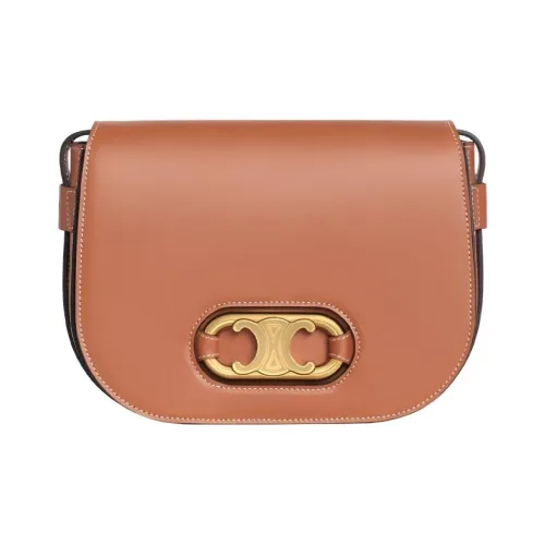 CELINE Triomphe Коровья кожа Сумка через плечо Средняя Женская Конфетный Рыжевато-коричневый