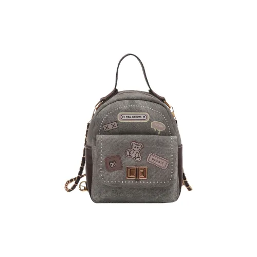 WHERE WHAT WHO Ткань Рюкзак Стандартный Женский Серый Коричневый